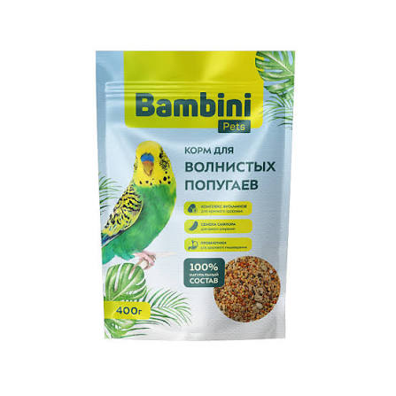Bambini Pets корм для волнистых попугаев 400 г